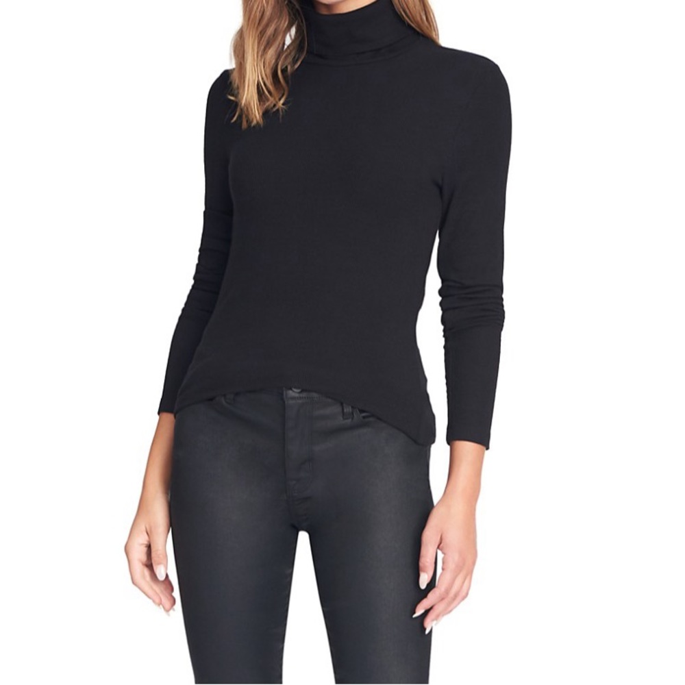 NWT Sanctuary Fine Ribbed Turtleneck Top XL Black